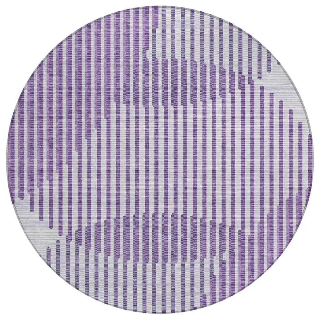 LOOMLAN Rugs Elowen Purple Washable Indoor-Outdoor Rug