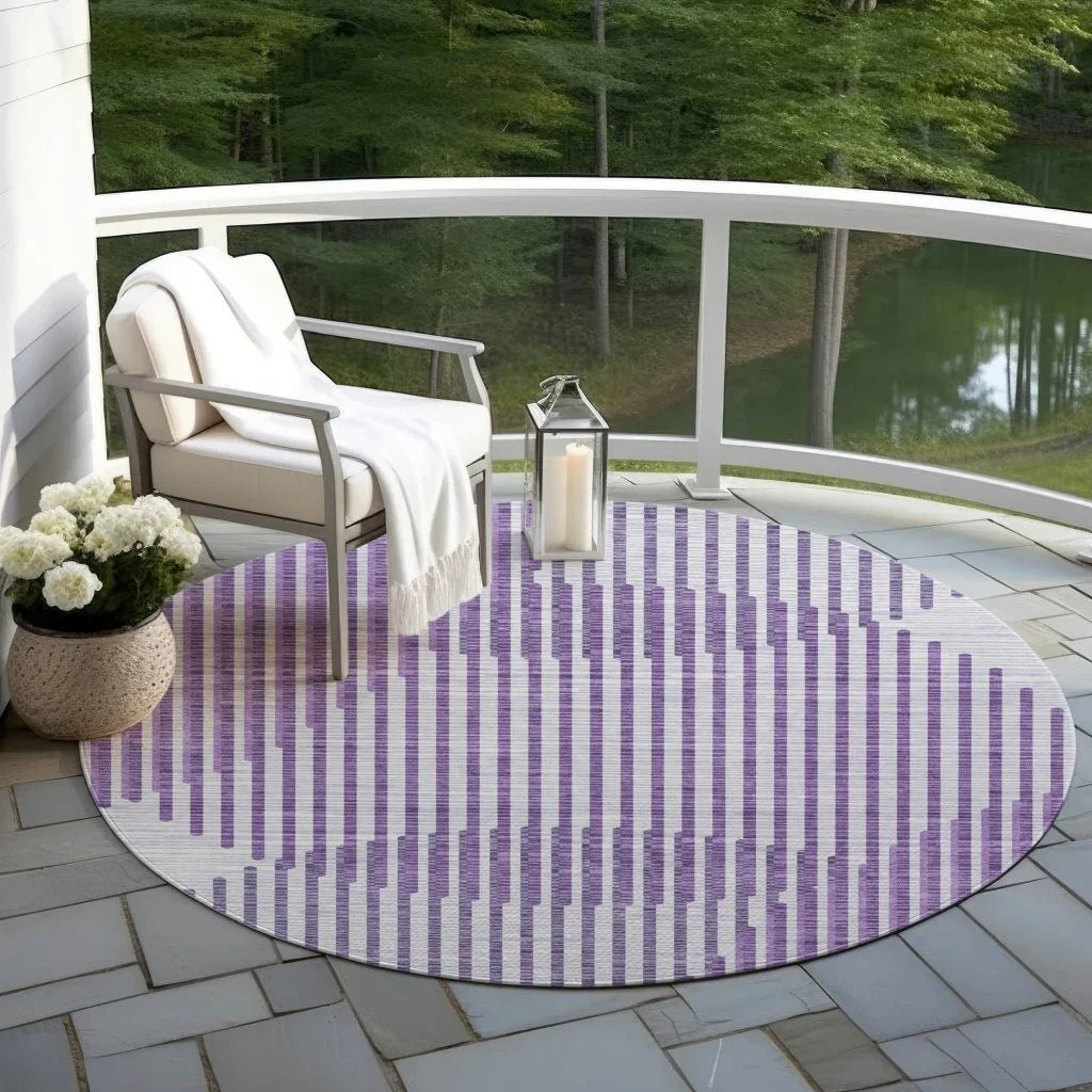 LOOMLAN Rugs Elowen Purple Washable Indoor-Outdoor Rug