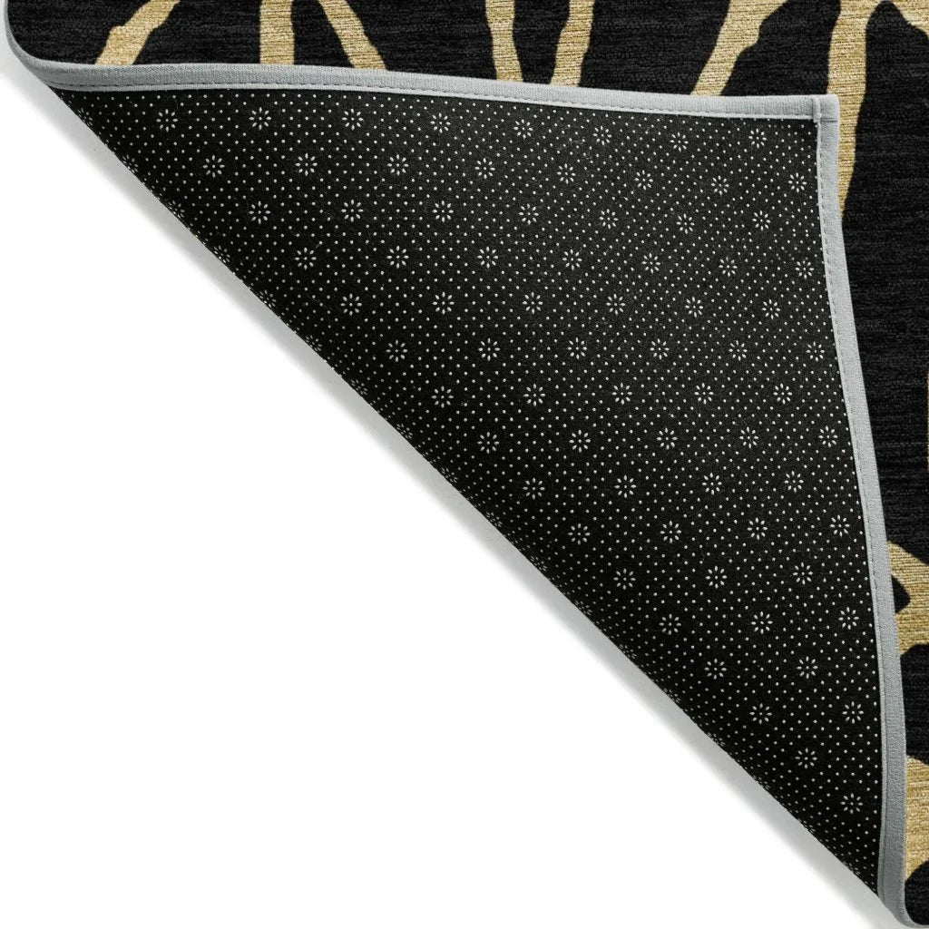 LOOMLAN Rugs Elowira Black Washable Indoor-Outdoor Rug