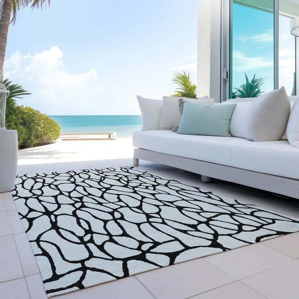 LOOMLAN Rugs Elowira Ivory Washable Indoor-Outdoor Rug