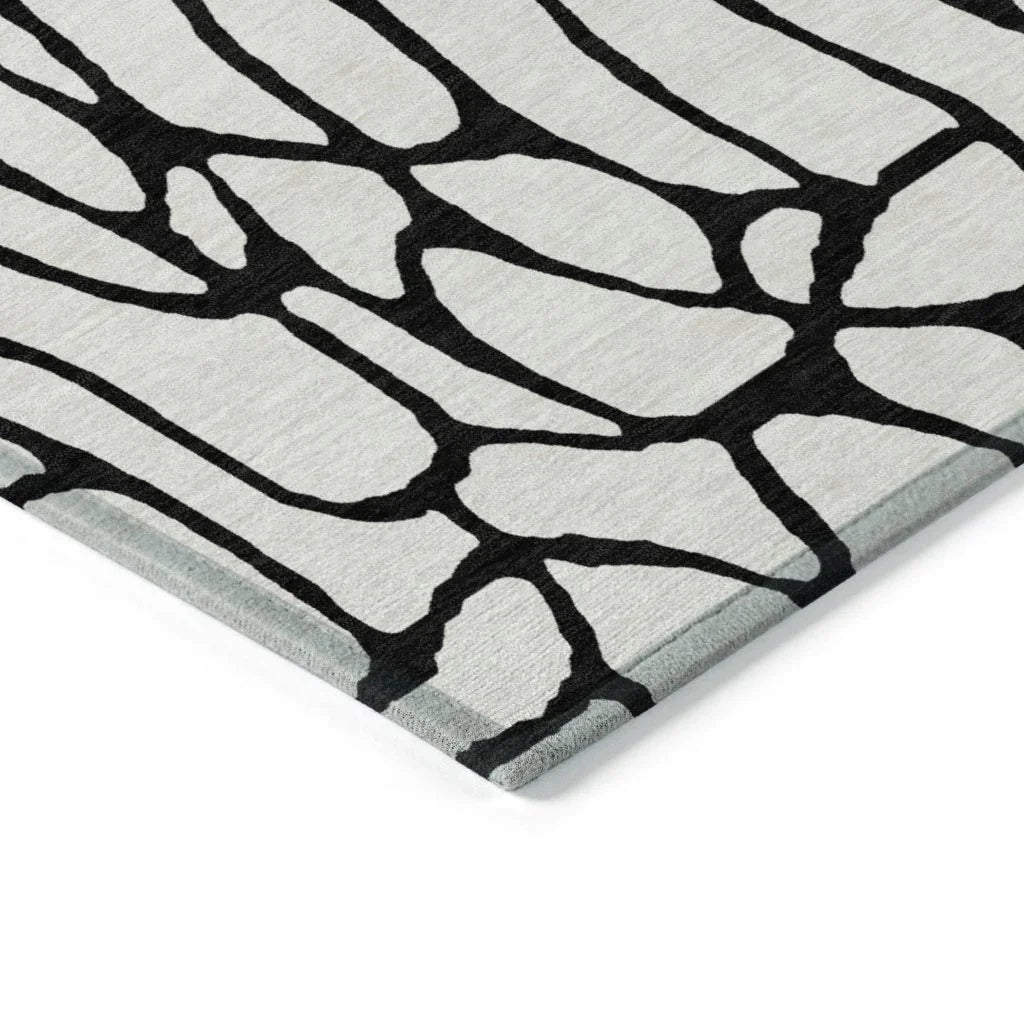 LOOMLAN Rugs Elowira Ivory Washable Indoor-Outdoor Rug