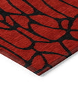 LOOMLAN Rugs Elowira Red Washable Indoor-Outdoor Rug