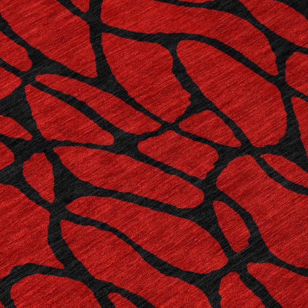 LOOMLAN Rugs Elowira Red Washable Indoor-Outdoor Rug