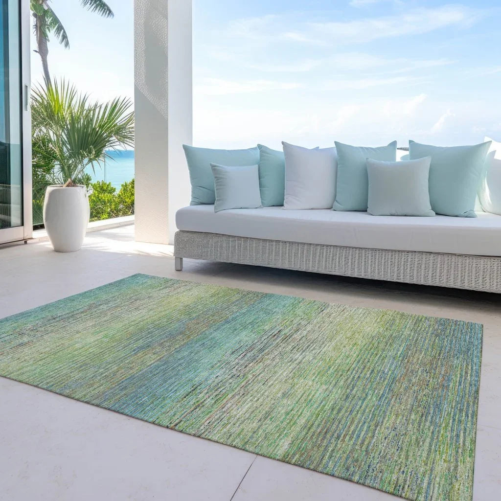 LOOMLAN Rugs Elu Green Washable Indoor-Outdoor Rug