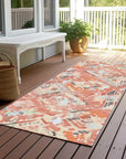 LOOMLAN Rugs Elyndra Orange Washable Indoor-Outdoor Rug