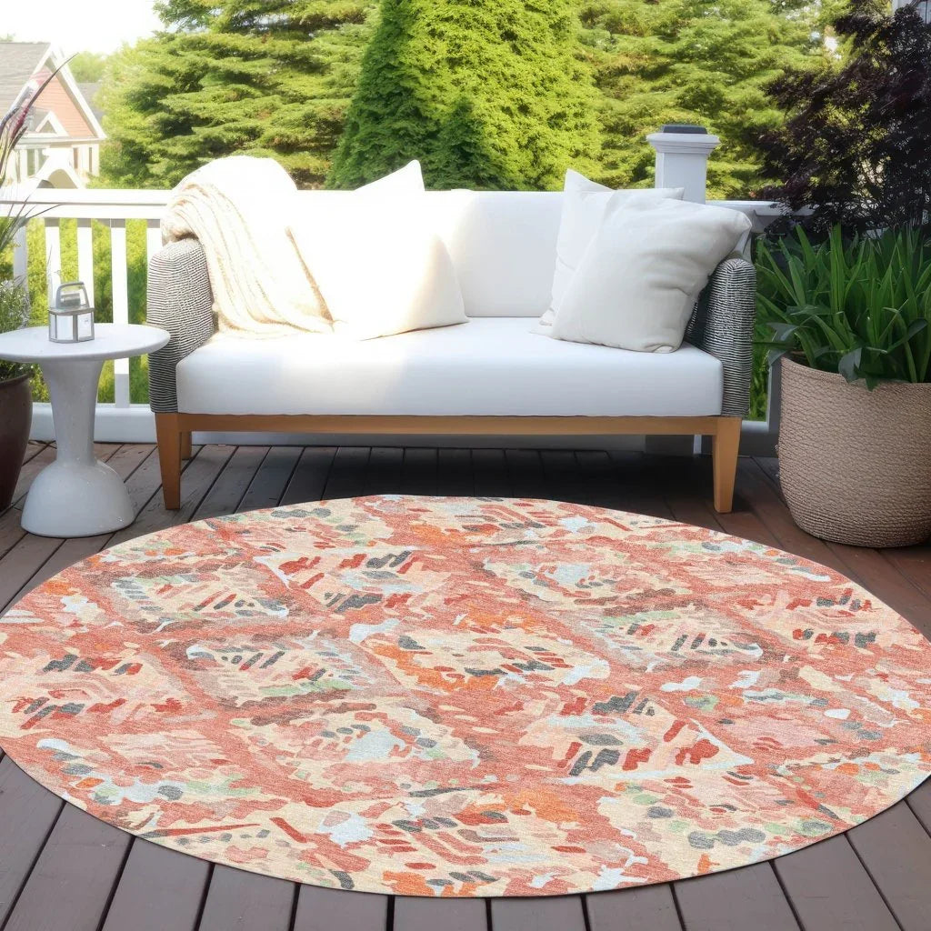 LOOMLAN Rugs Elyndra Orange Washable Indoor-Outdoor Rug