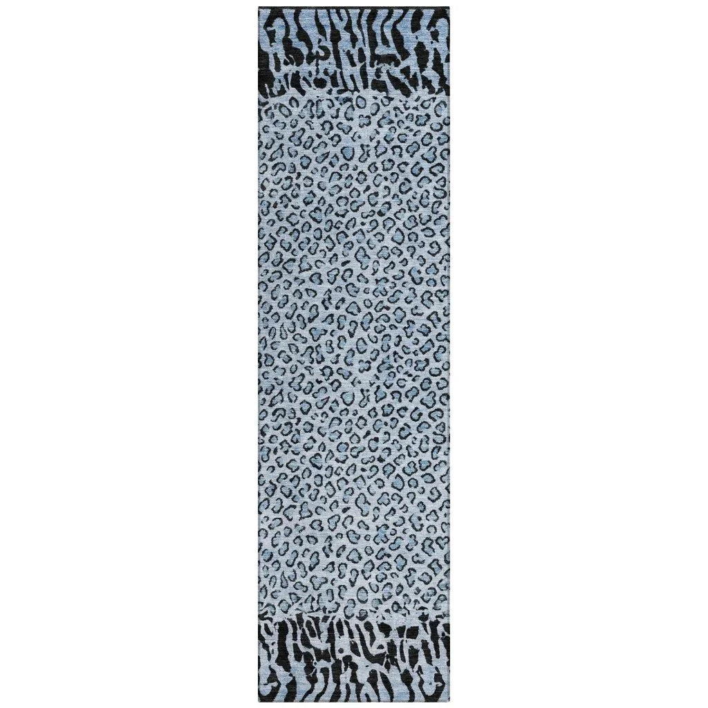 LOOMLAN Rugs Elyvia Blue Washable Indoor-Outdoor Rug