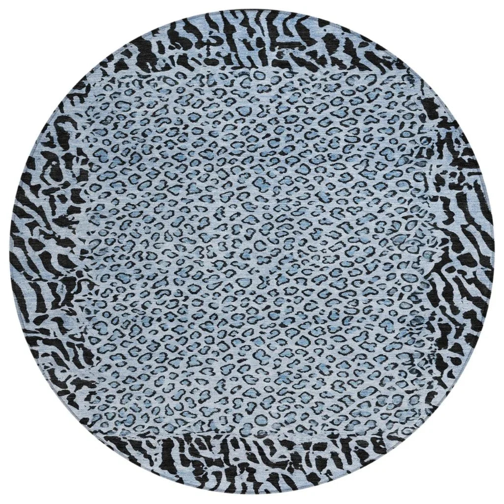 LOOMLAN Rugs Elyvia Blue Washable Indoor-Outdoor Rug