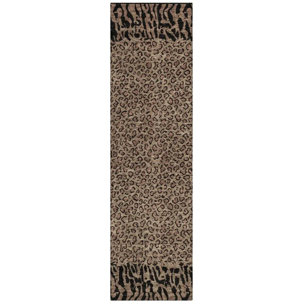 LOOMLAN Rugs Elyvia Brown Washable Indoor-Outdoor Rug