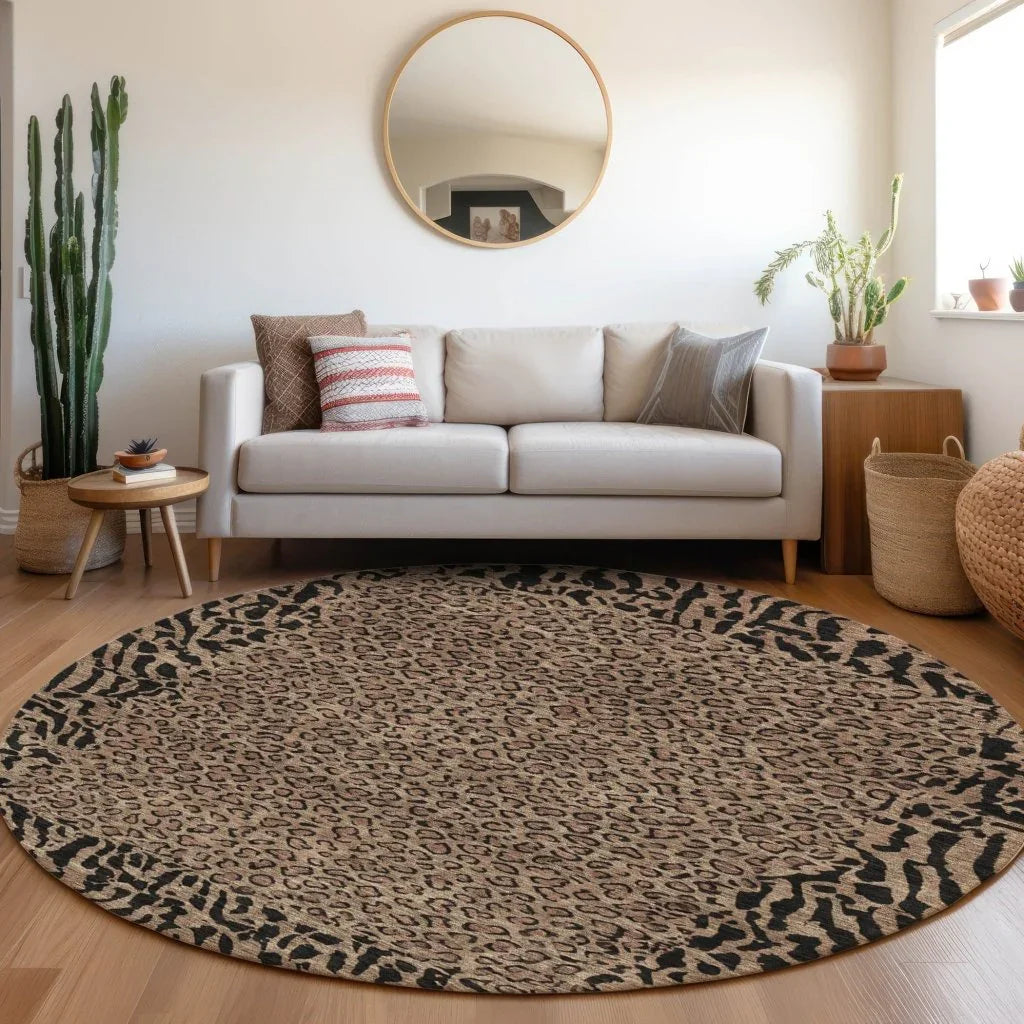 LOOMLAN Rugs Elyvia Brown Washable Indoor-Outdoor Rug
