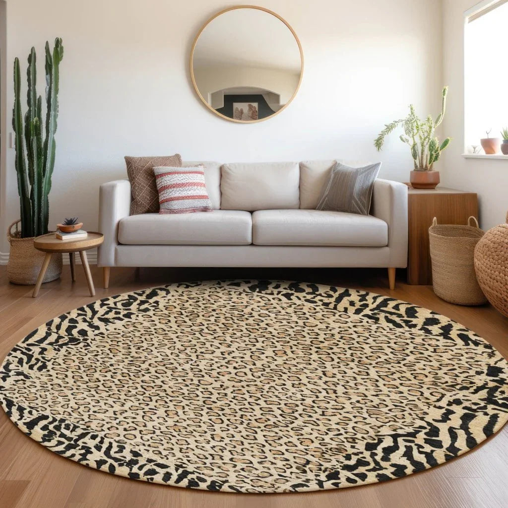 LOOMLAN Rugs Elyvia Gold Washable Indoor-Outdoor Rug