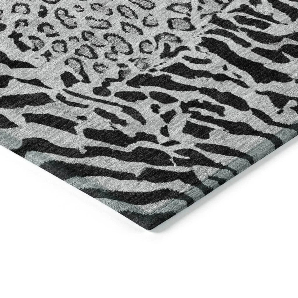 LOOMLAN Rugs Elyvia Gray Washable Indoor-Outdoor Rug