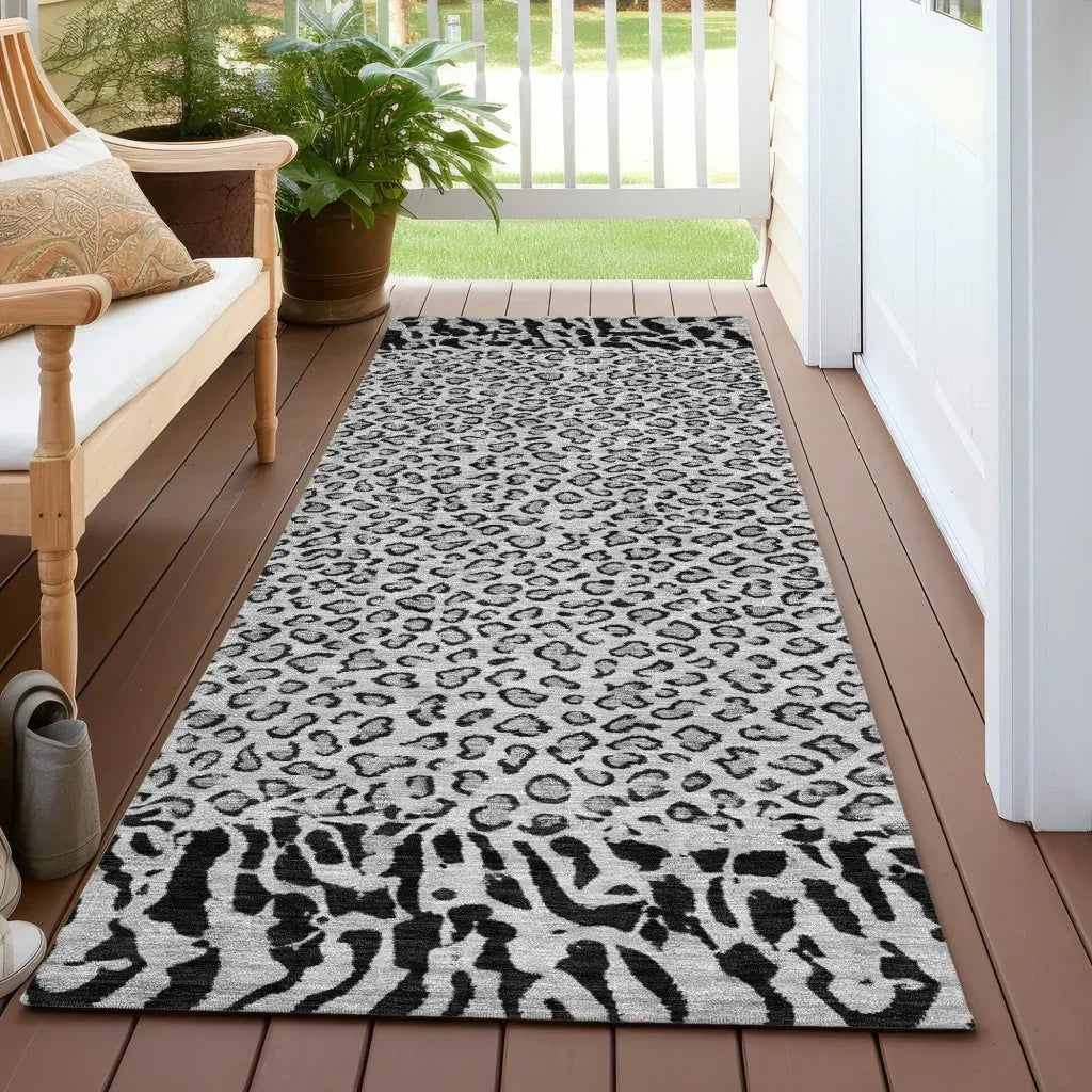 LOOMLAN Rugs Elyvia Gray Washable Indoor-Outdoor Rug