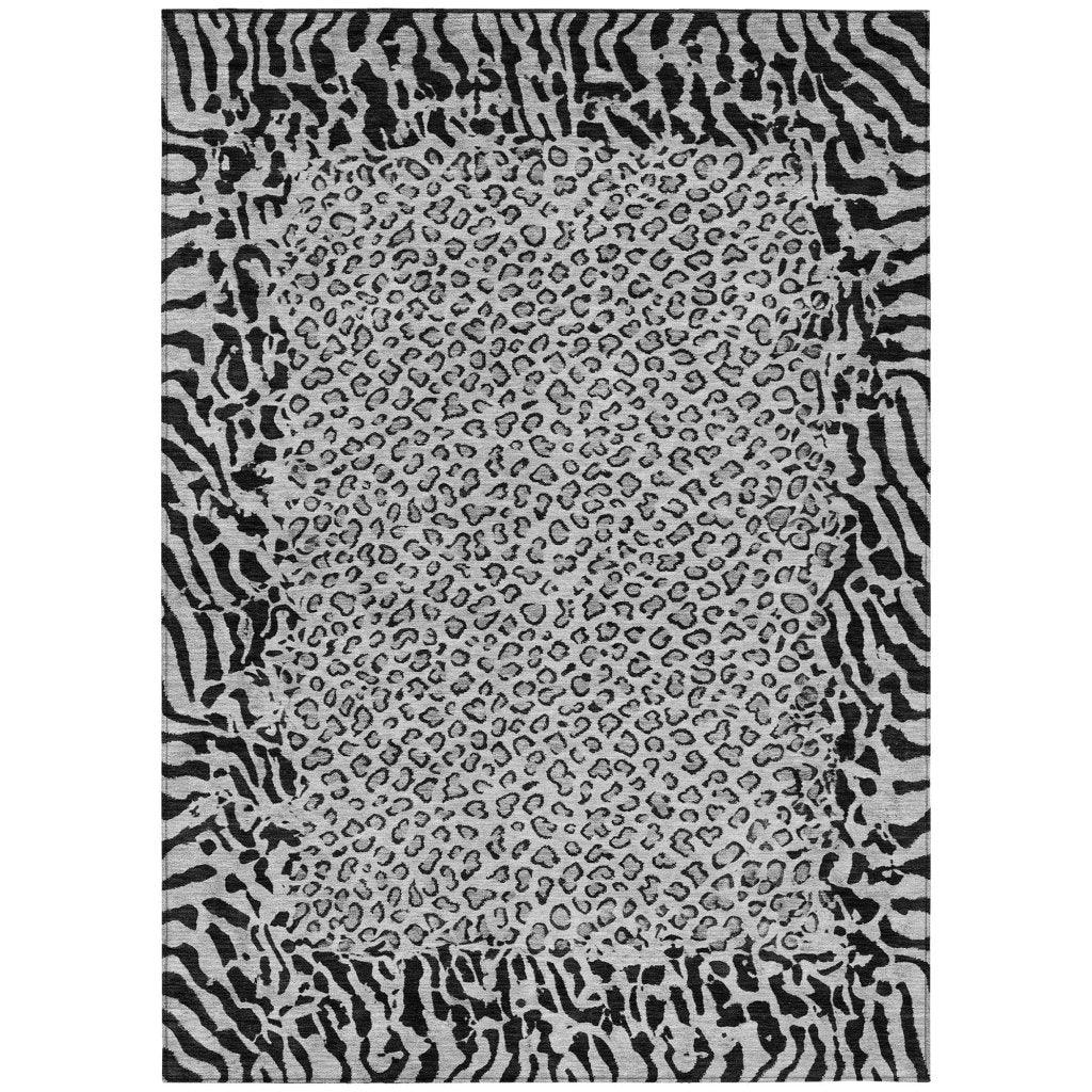 LOOMLAN Rugs Elyvia Gray Washable Indoor-Outdoor Rug