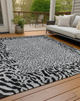 LOOMLAN Rugs Elyvia Gray Washable Indoor-Outdoor Rug