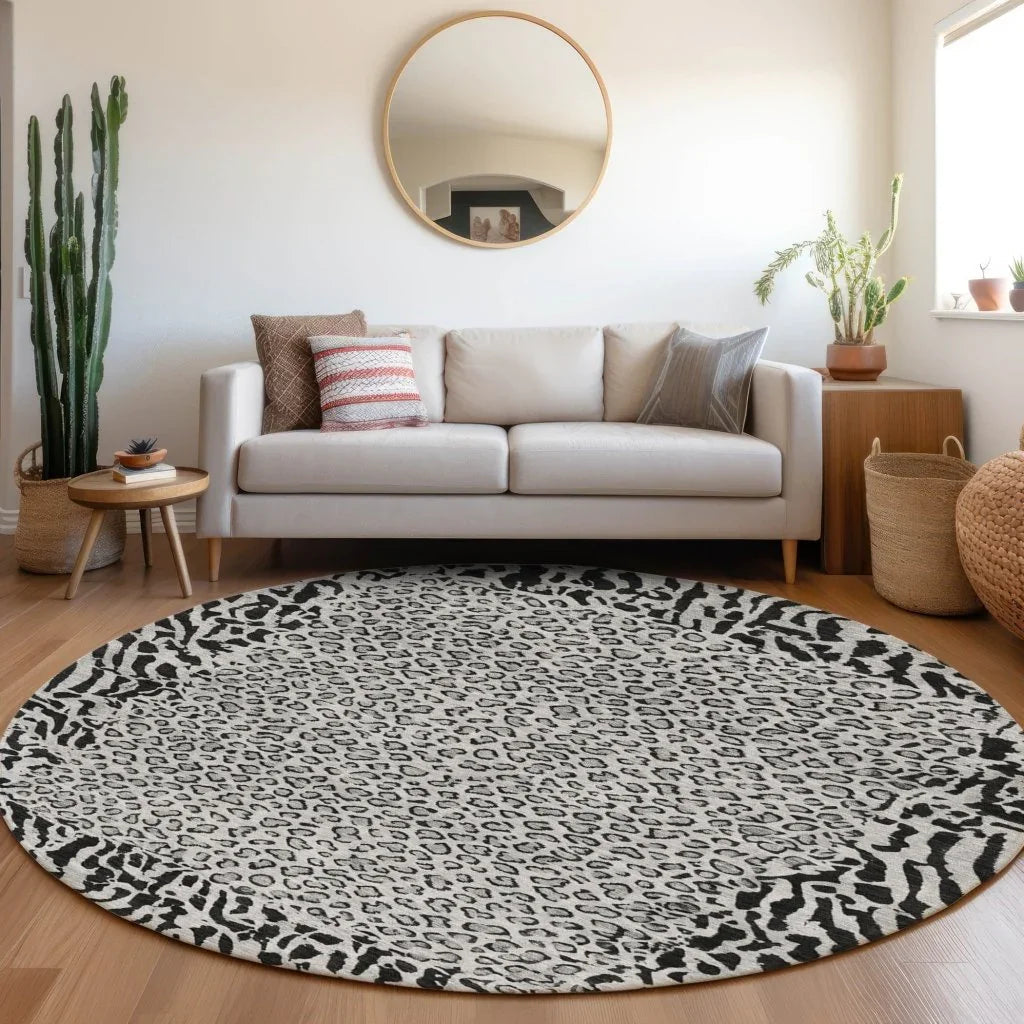 LOOMLAN Rugs Elyvia Gray Washable Indoor-Outdoor Rug
