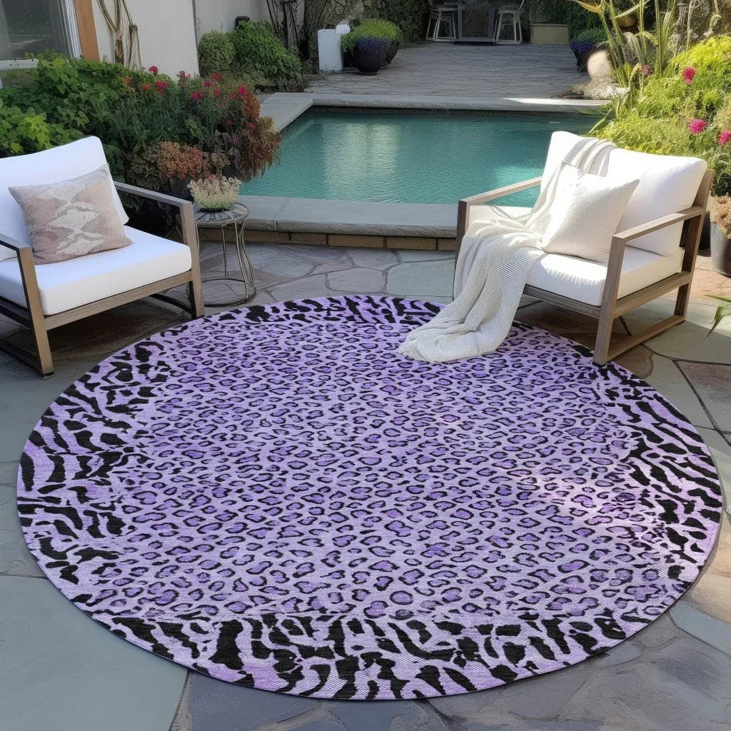 LOOMLAN Rugs Elyvia Purple Washable Indoor-Outdoor Rug
