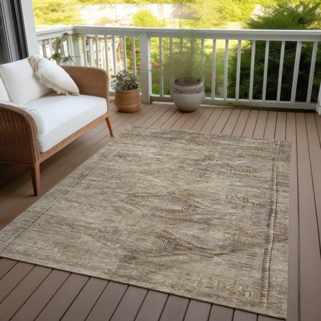 LOOMLAN Rugs Emalisse Brown Washable Indoor-Outdoor Rug