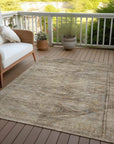 LOOMLAN Rugs Emalisse Brown Washable Indoor-Outdoor Rug