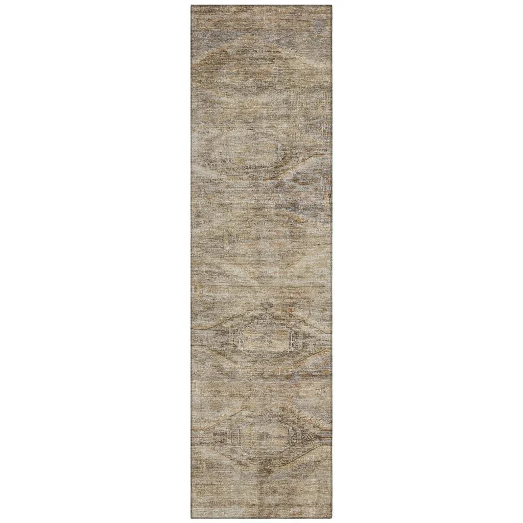 LOOMLAN Rugs Emalisse Brown Washable Indoor-Outdoor Rug