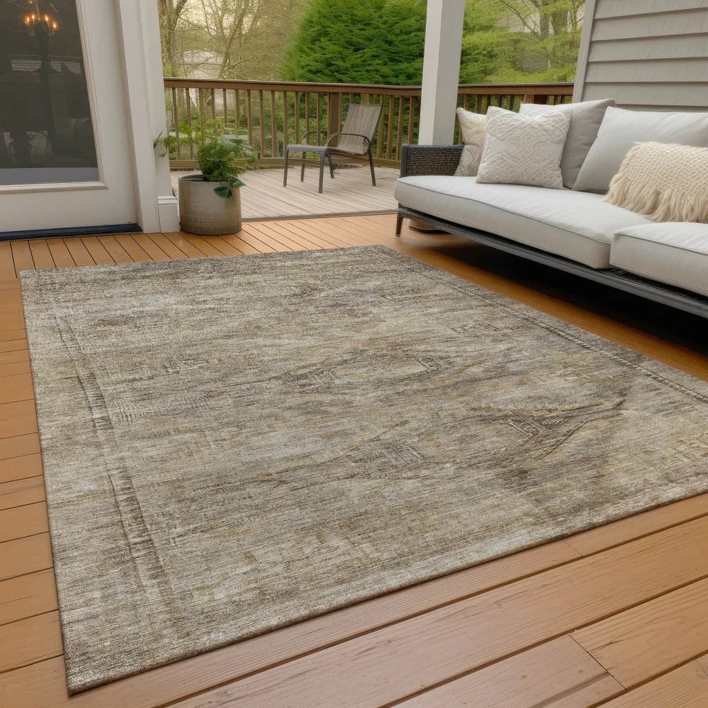 LOOMLAN Rugs Emalisse Brown Washable Indoor-Outdoor Rug