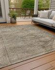 LOOMLAN Rugs Emalisse Brown Washable Indoor-Outdoor Rug