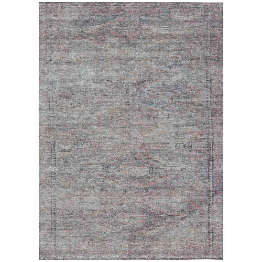 LOOMLAN Rugs Emalisse Gray Washable Indoor-Outdoor Rug