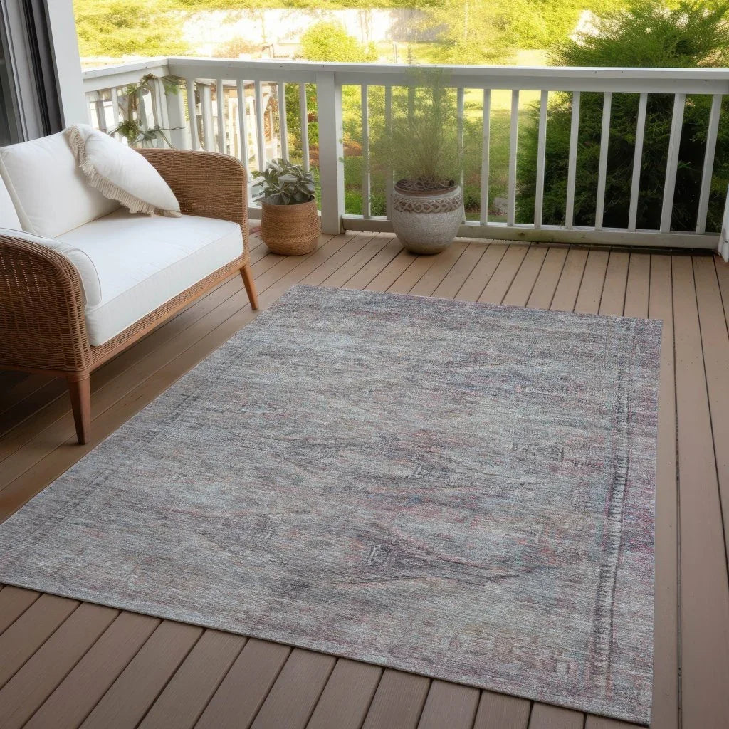 LOOMLAN Rugs Emalisse Gray Washable Indoor-Outdoor Rug