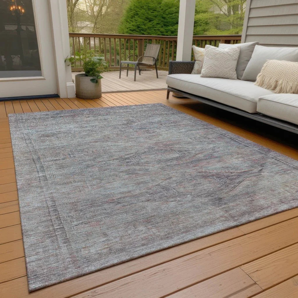 LOOMLAN Rugs Emalisse Gray Washable Indoor-Outdoor Rug