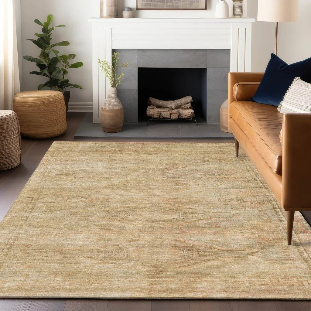 LOOMLAN Rugs Emalisse Ivory Washable Indoor-Outdoor Rug