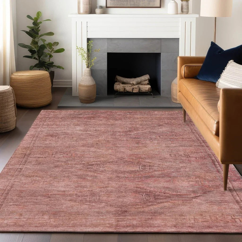 LOOMLAN Rugs Emalisse Orange Washable Indoor-Outdoor Rug