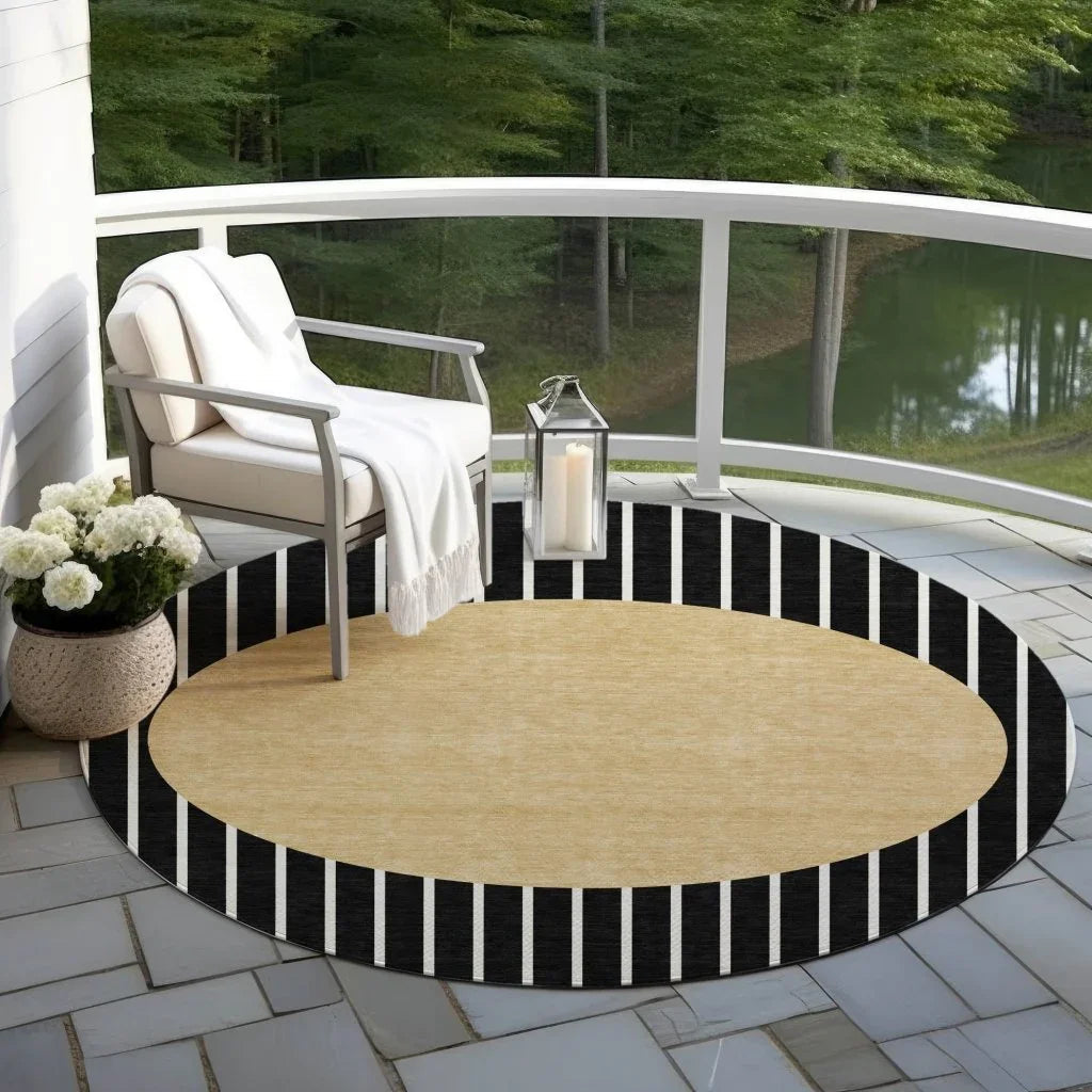 LOOMLAN Rugs Ember Black Washable Indoor-Outdoor Rug