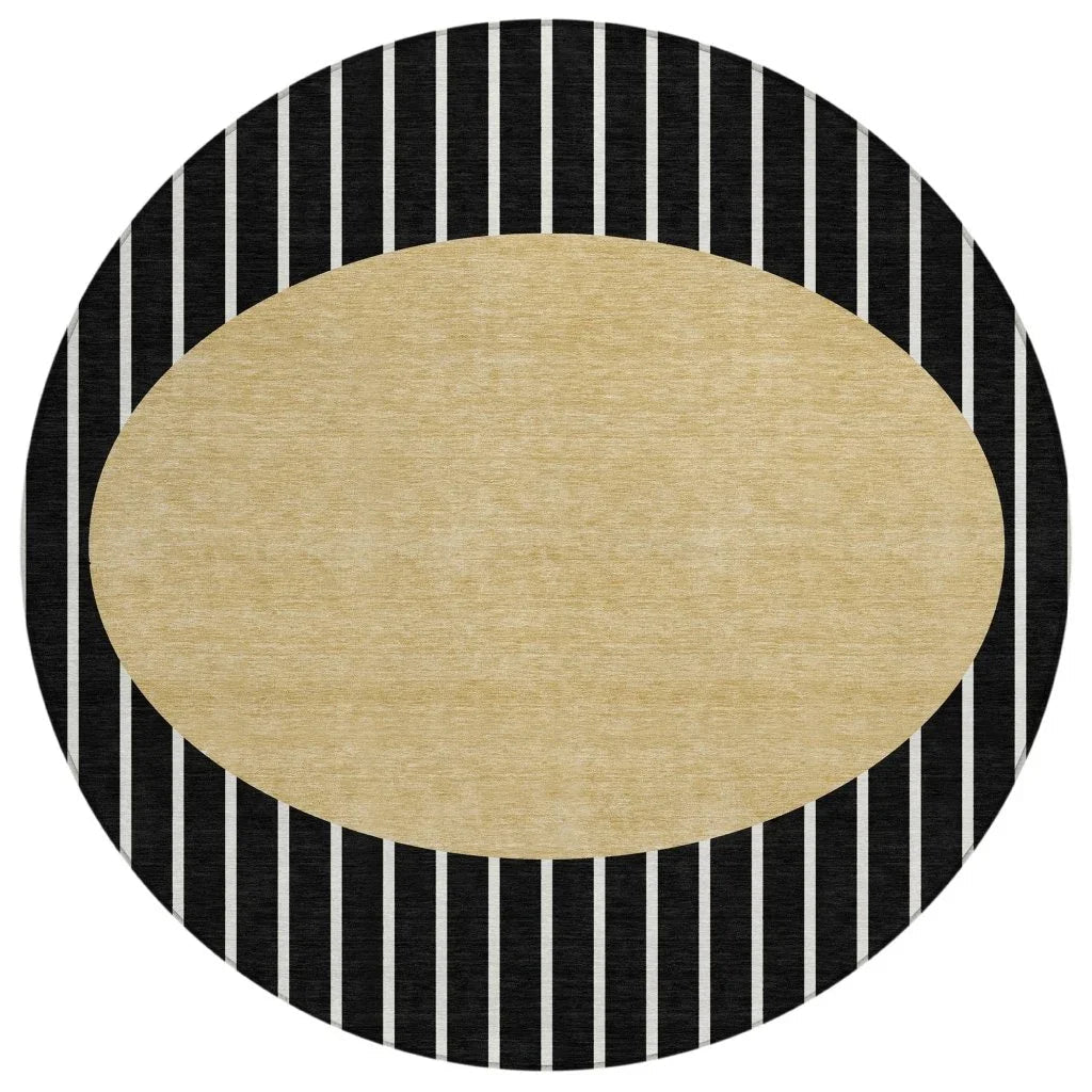 LOOMLAN Rugs Ember Black Washable Indoor-Outdoor Rug