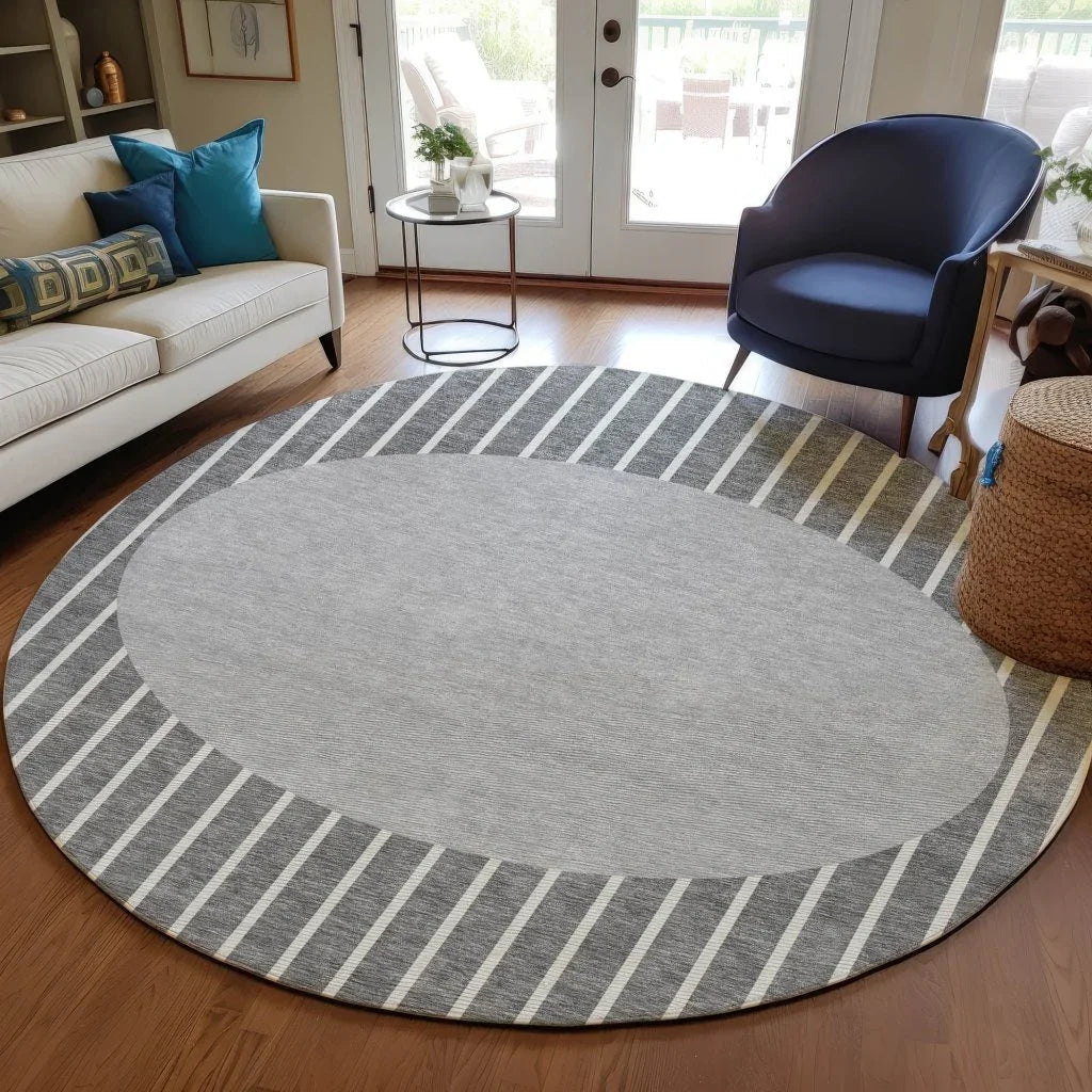 LOOMLAN Rugs Ember Gray Washable Indoor-Outdoor Rug