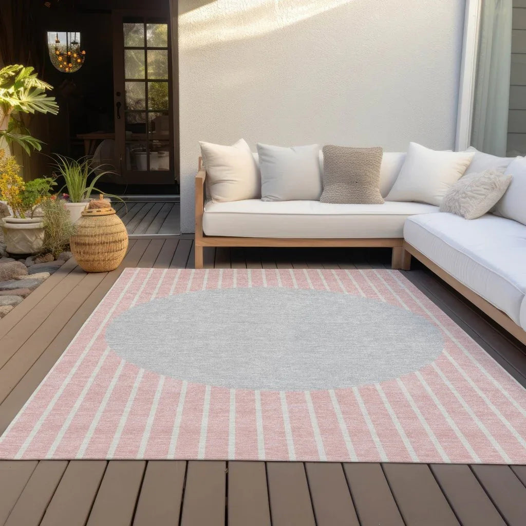 LOOMLAN Rugs Ember Pink Washable Indoor-Outdoor Rug