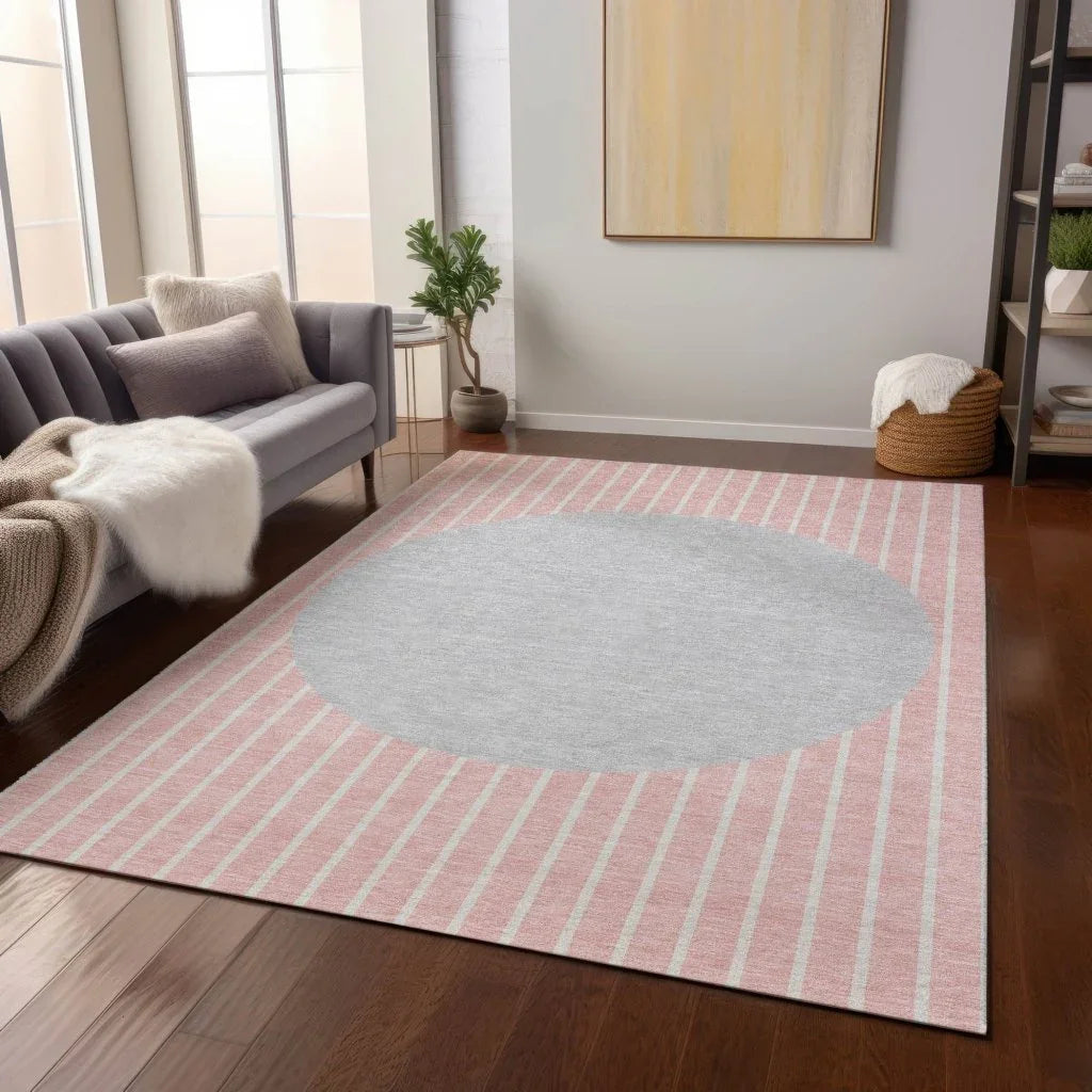LOOMLAN Rugs Ember Pink Washable Indoor-Outdoor Rug