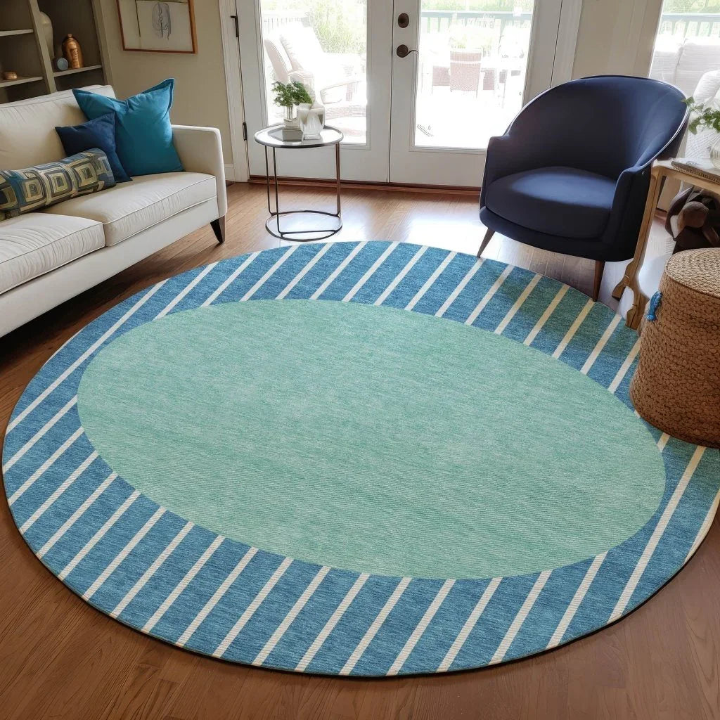 LOOMLAN Rugs Ember Teal Washable Indoor-Outdoor Rug