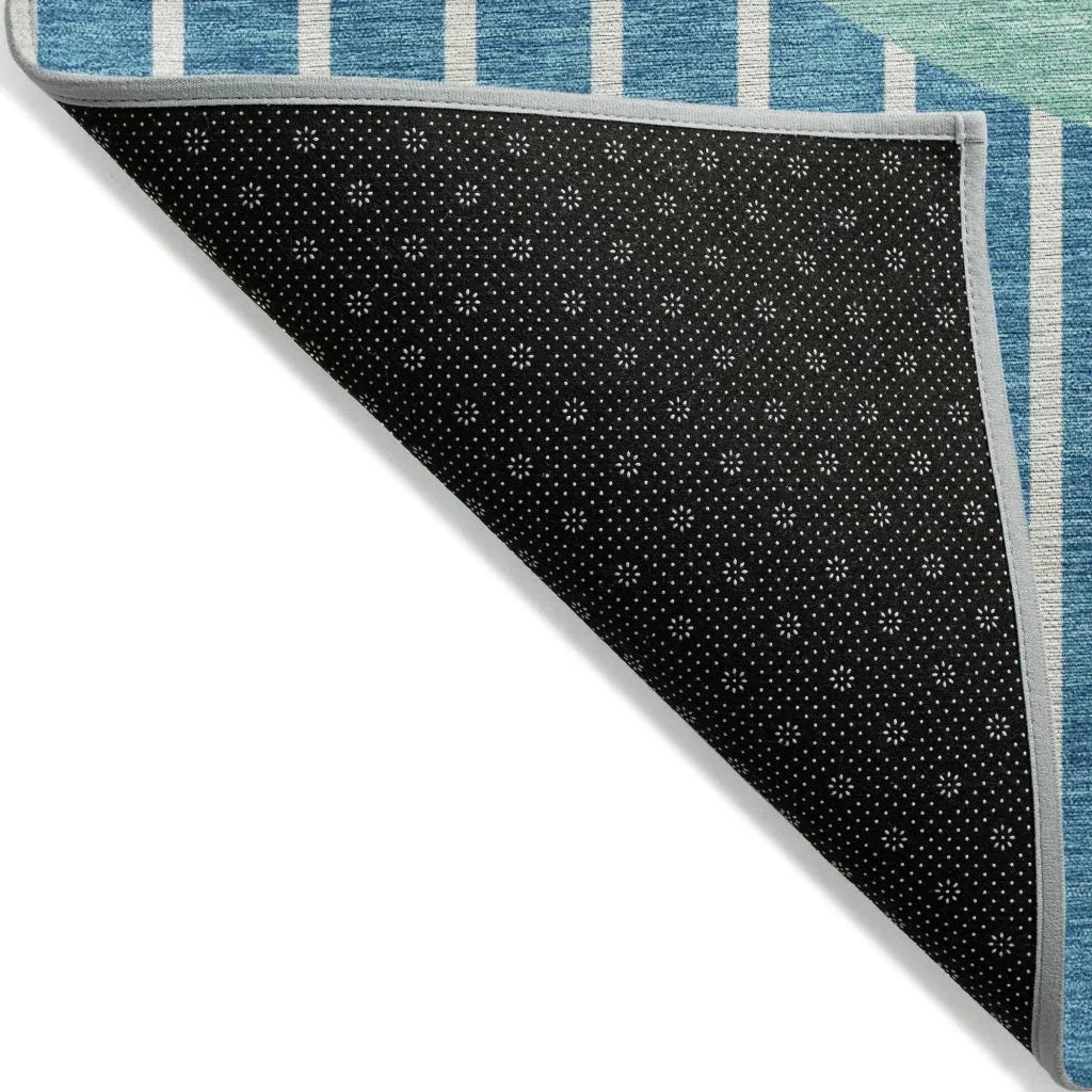 LOOMLAN Rugs Ember Teal Washable Indoor-Outdoor Rug
