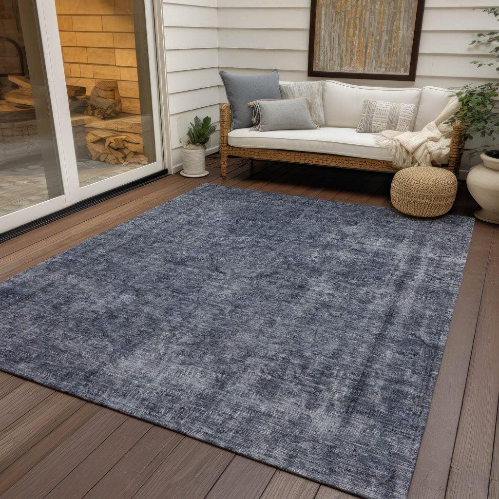 LOOMLAN Rugs Emberith Blue Washable Indoor-Outdoor Rug