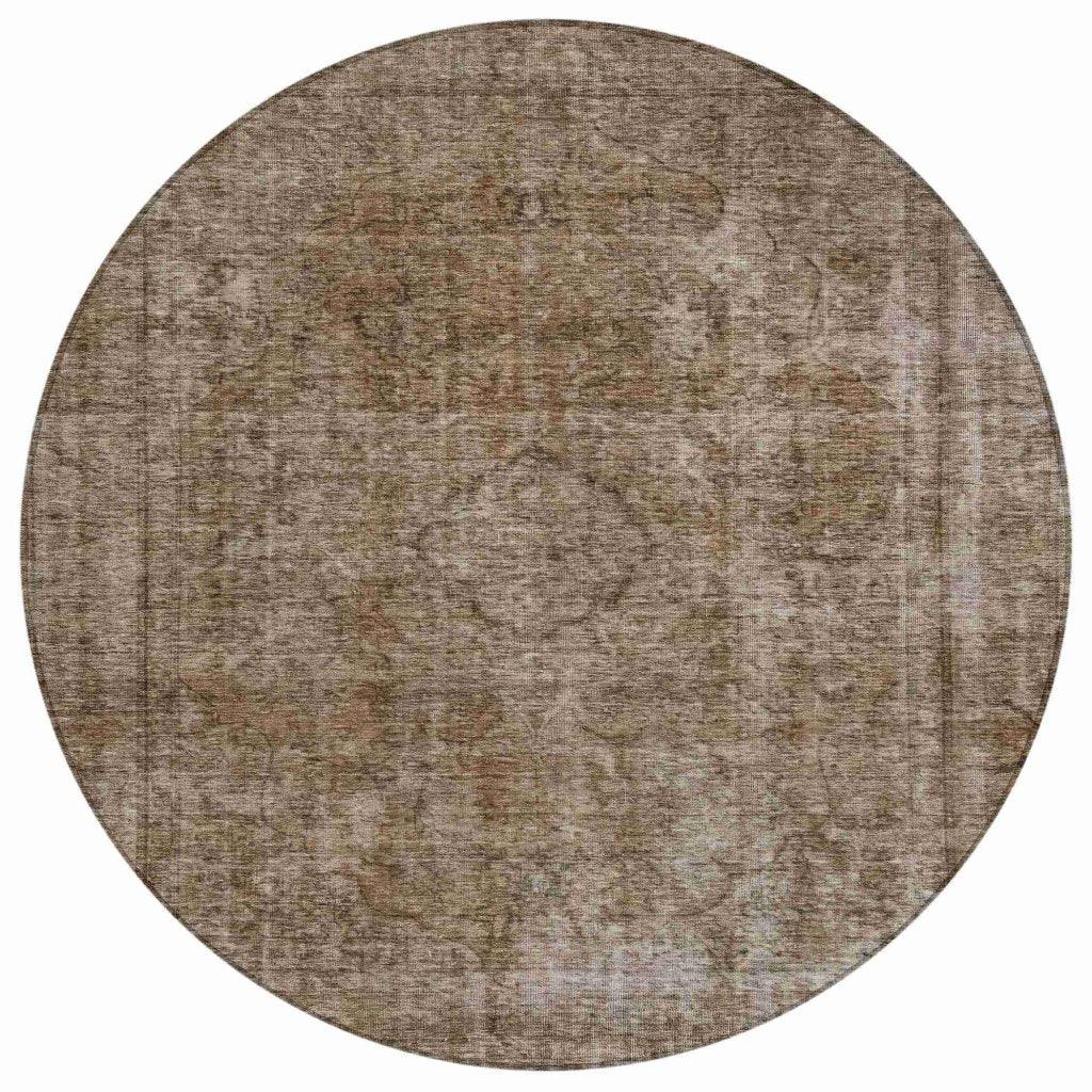 LOOMLAN Rugs Emberith Brown Washable Indoor-Outdoor Rug