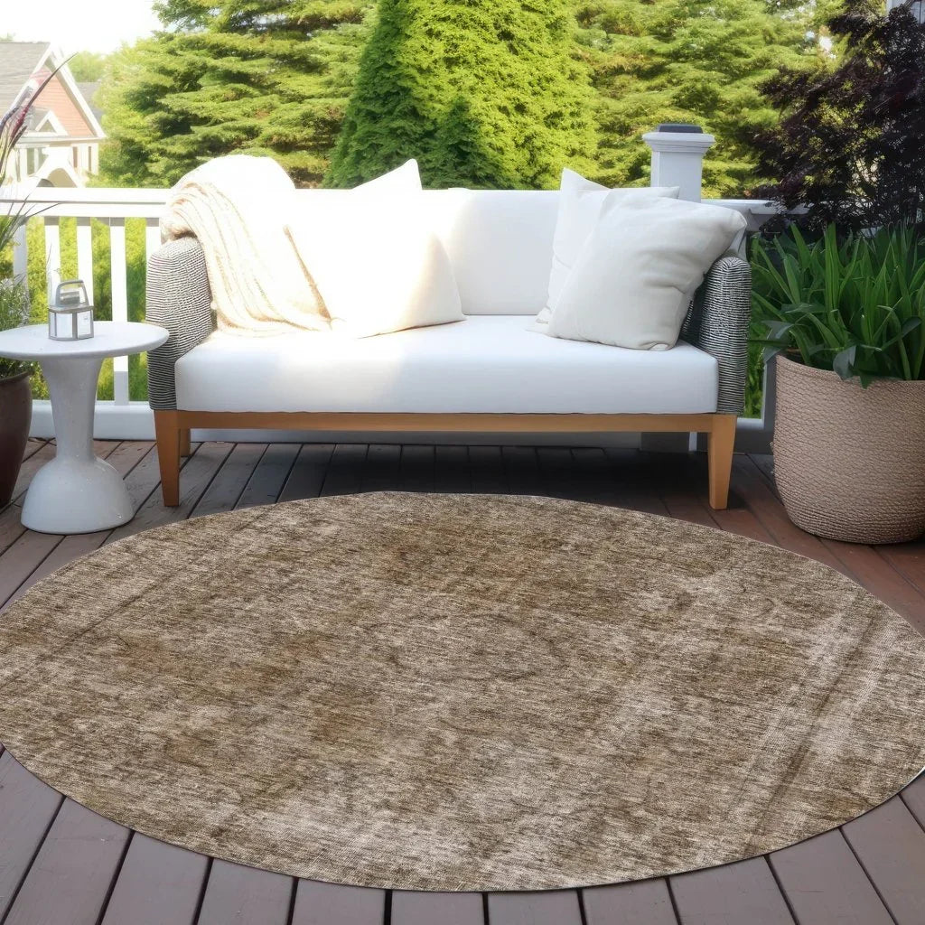 LOOMLAN Rugs Emberith Brown Washable Indoor-Outdoor Rug