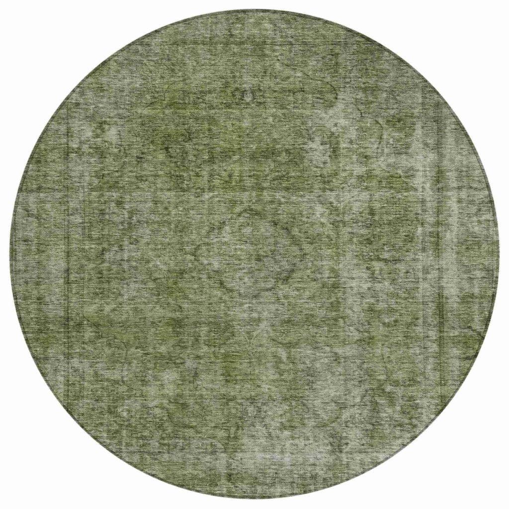 LOOMLAN Rugs Emberith Green Washable Indoor-Outdoor Rug