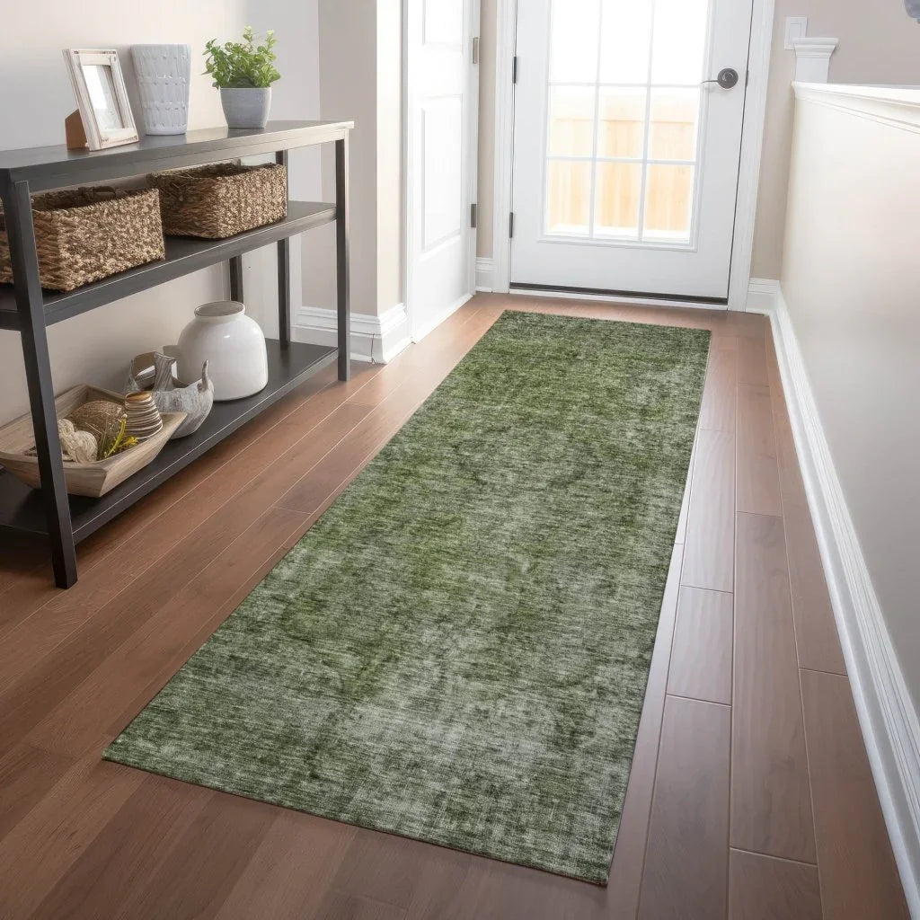 LOOMLAN Rugs Emberith Green Washable Indoor-Outdoor Rug