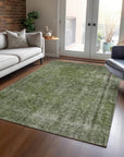 LOOMLAN Rugs Emberith Green Washable Indoor-Outdoor Rug