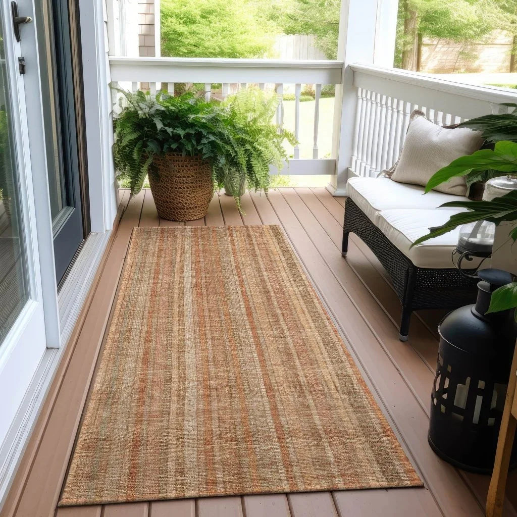 LOOMLAN Rugs Emberith Orange Washable Indoor-Outdoor Rug