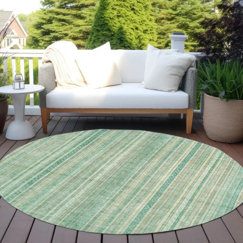 LOOMLAN Rugs Emberith Teal Washable Indoor-Outdoor Rug