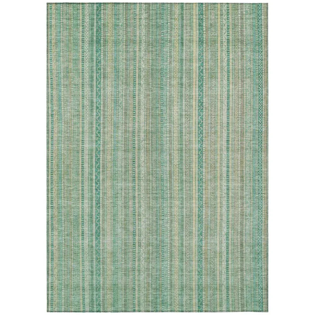 LOOMLAN Rugs Emberith Teal Washable Indoor-Outdoor Rug