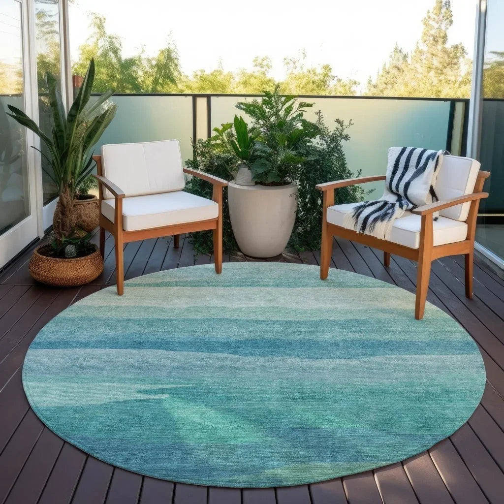 LOOMLAN Rugs Embre Teal Washable Indoor-Outdoor Rug