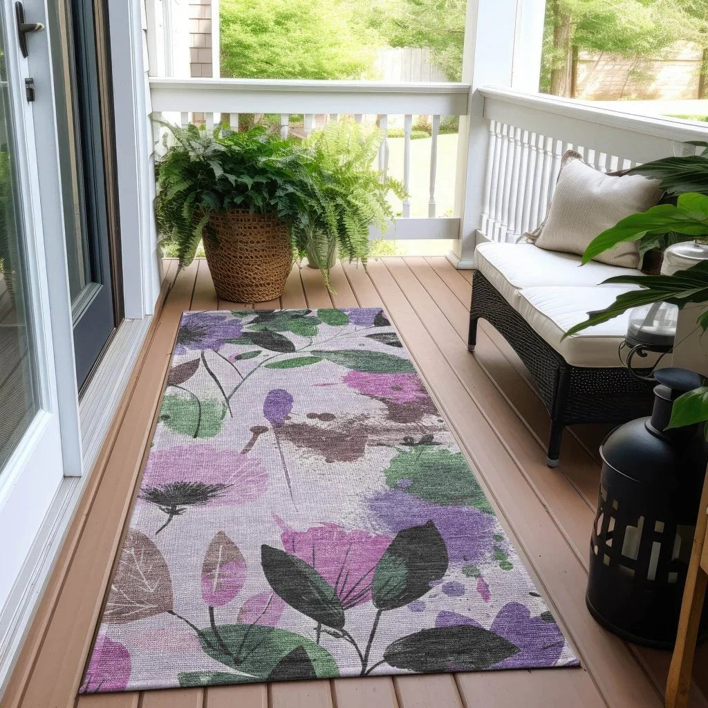 LOOMLAN Rugs Emperesse Purple Washable Indoor-Outdoor Rug