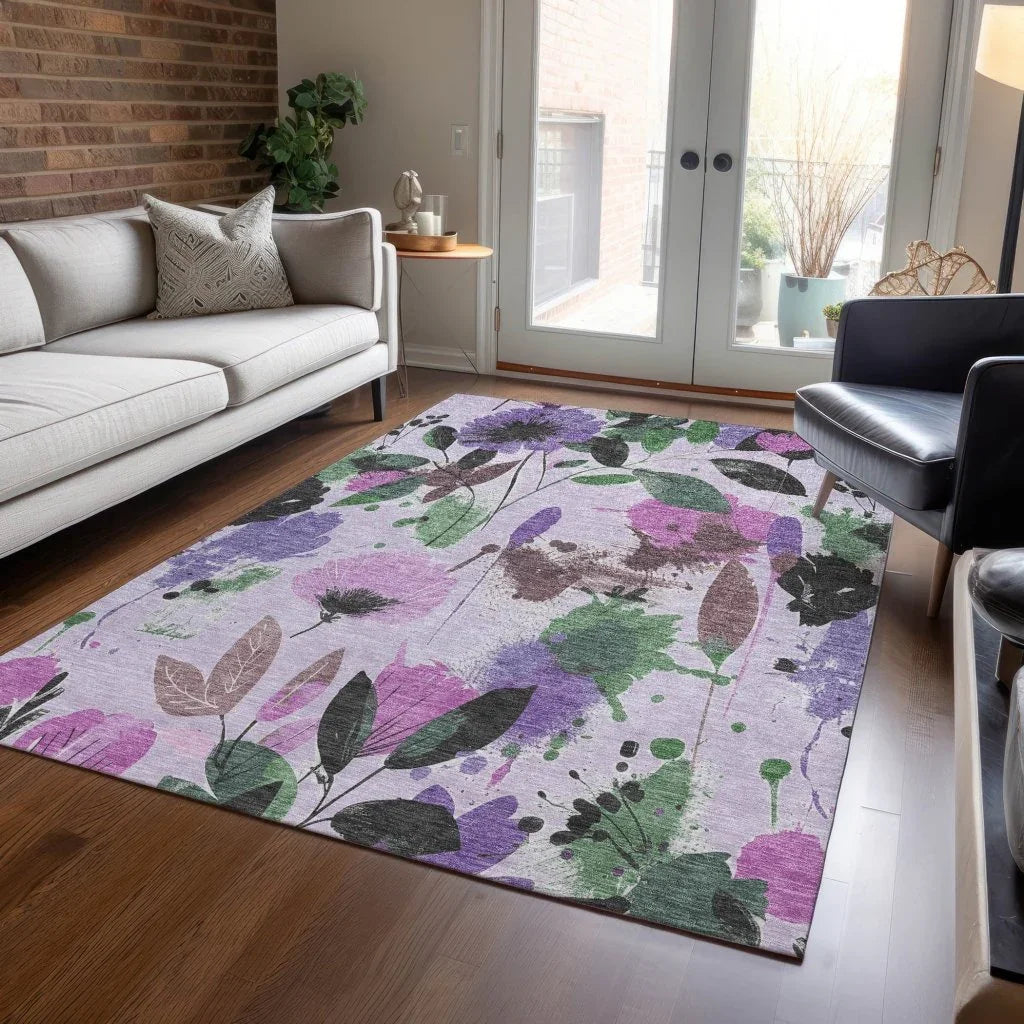 LOOMLAN Rugs Emperesse Purple Washable Indoor-Outdoor Rug